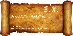 Bredák Noémi névjegykártya